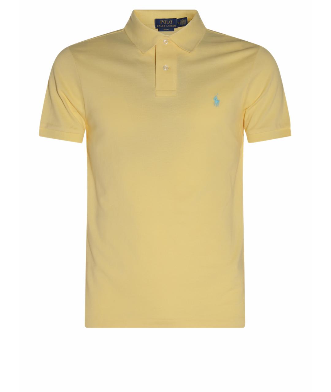 POLO RALPH LAUREN Желтое хлопковое поло с коротким рукавом, фото 1