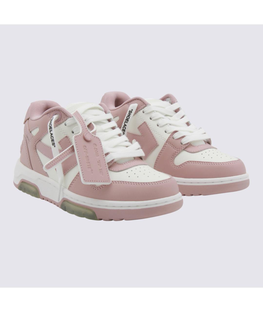 OFF-WHITE Розовые кожаные кеды, фото 2