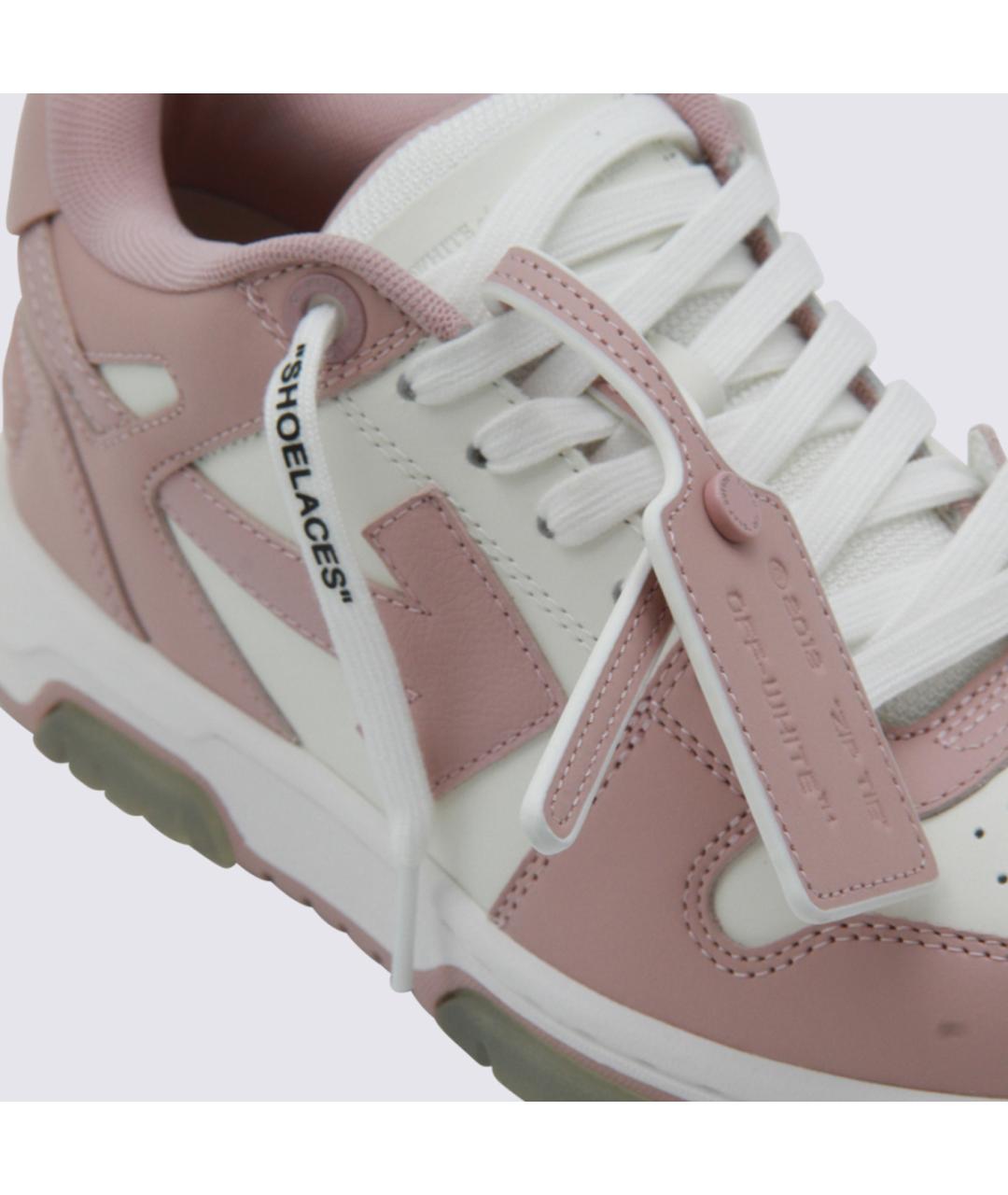 OFF-WHITE Розовые кожаные кеды, фото 4