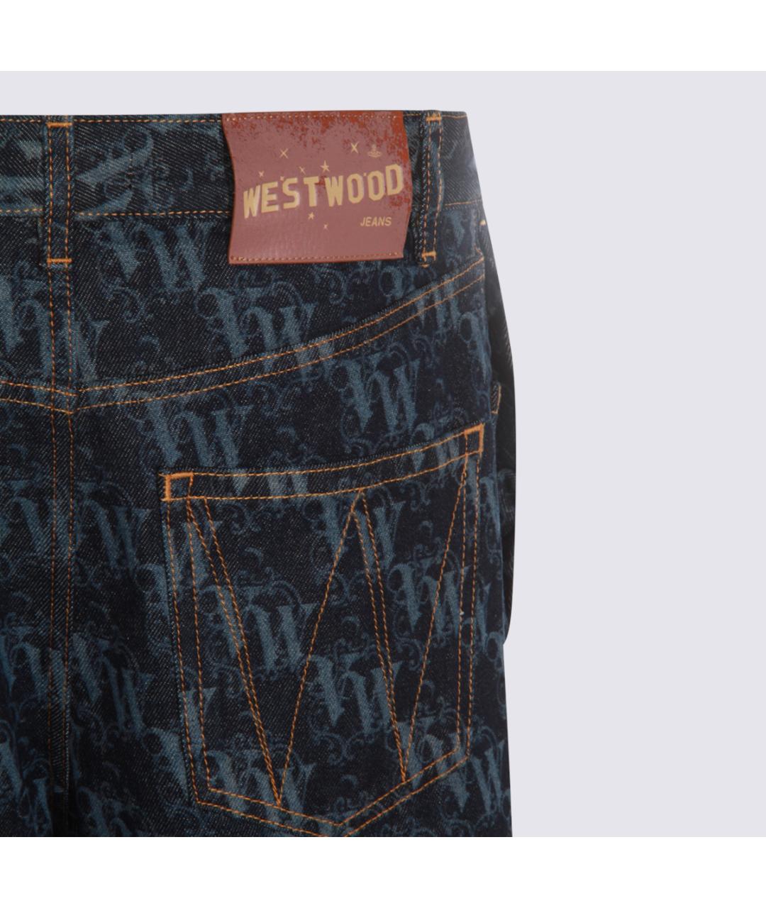 VIVIENNE WESTWOOD Синие хлопковые прямые джинсы, фото 3
