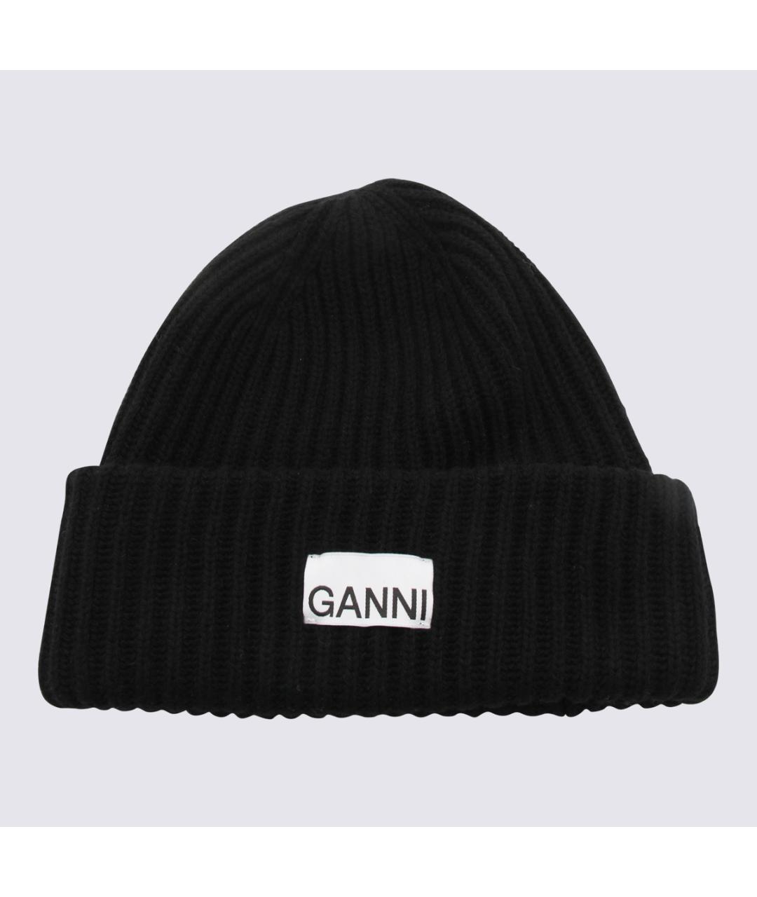 GANNI Черная шерстяная шапка, фото 3