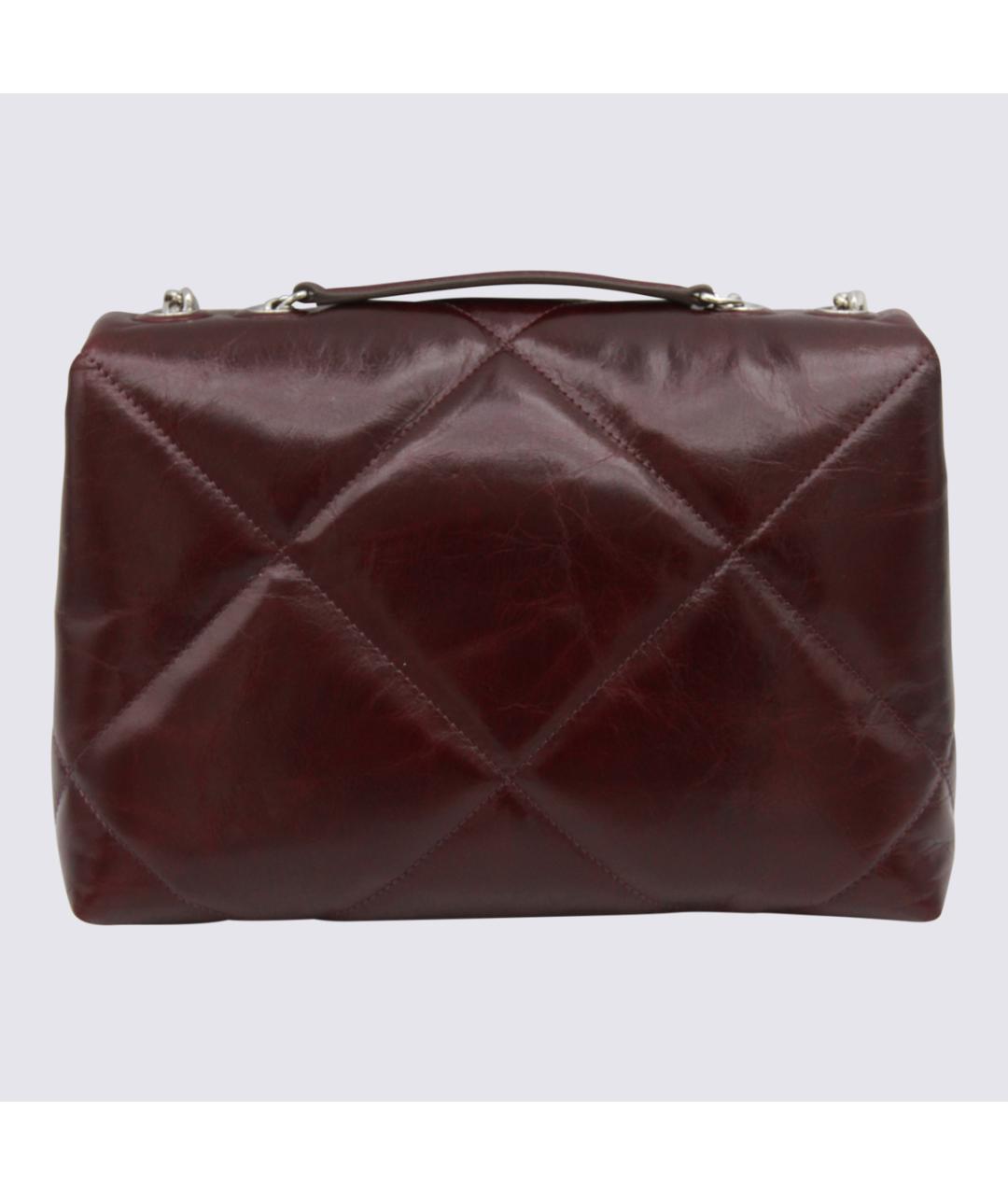 TORY BURCH Бордовая кожаная сумка через плечо, фото 3