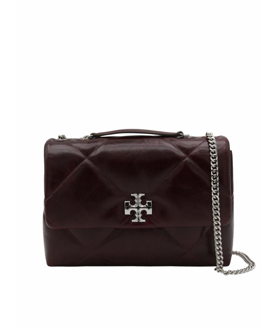 TORY BURCH Бордовая кожаная сумка через плечо, фото 1