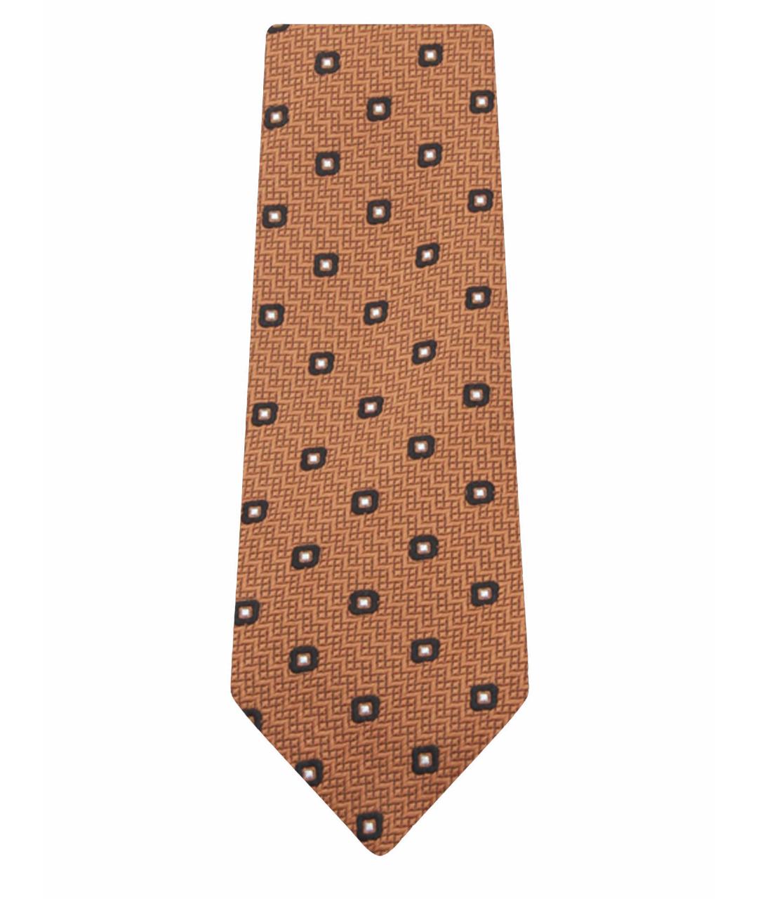 ZEGNA Бежевый шелковый галстук, фото 1