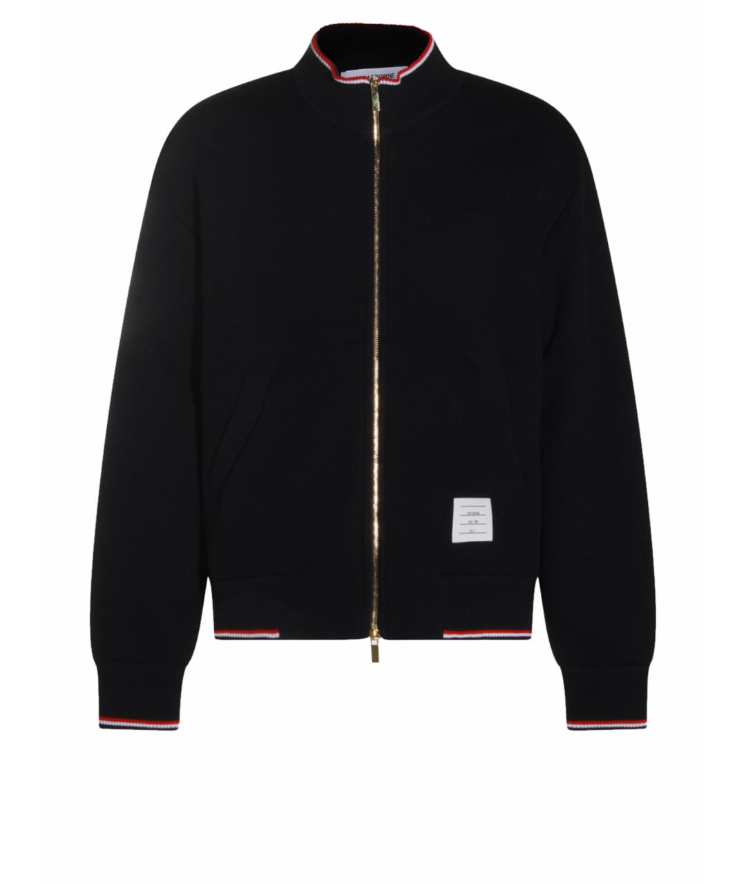 THOM BROWNE Темно-синяя хлопко-эластановая куртка, фото 1