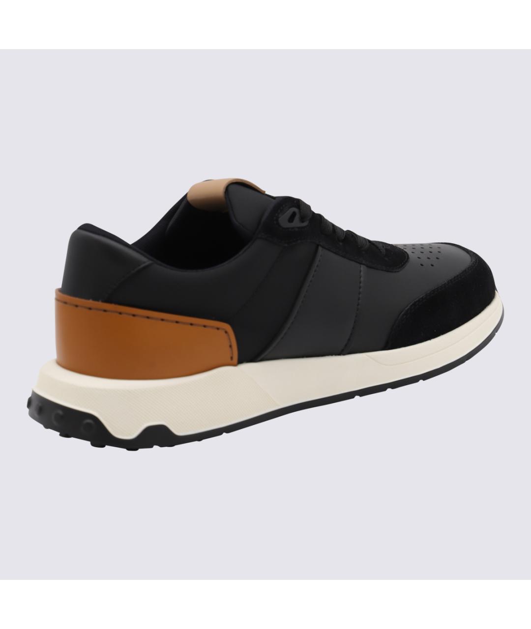 TOD'S Черные текстильные низкие кроссовки / кеды, фото 3