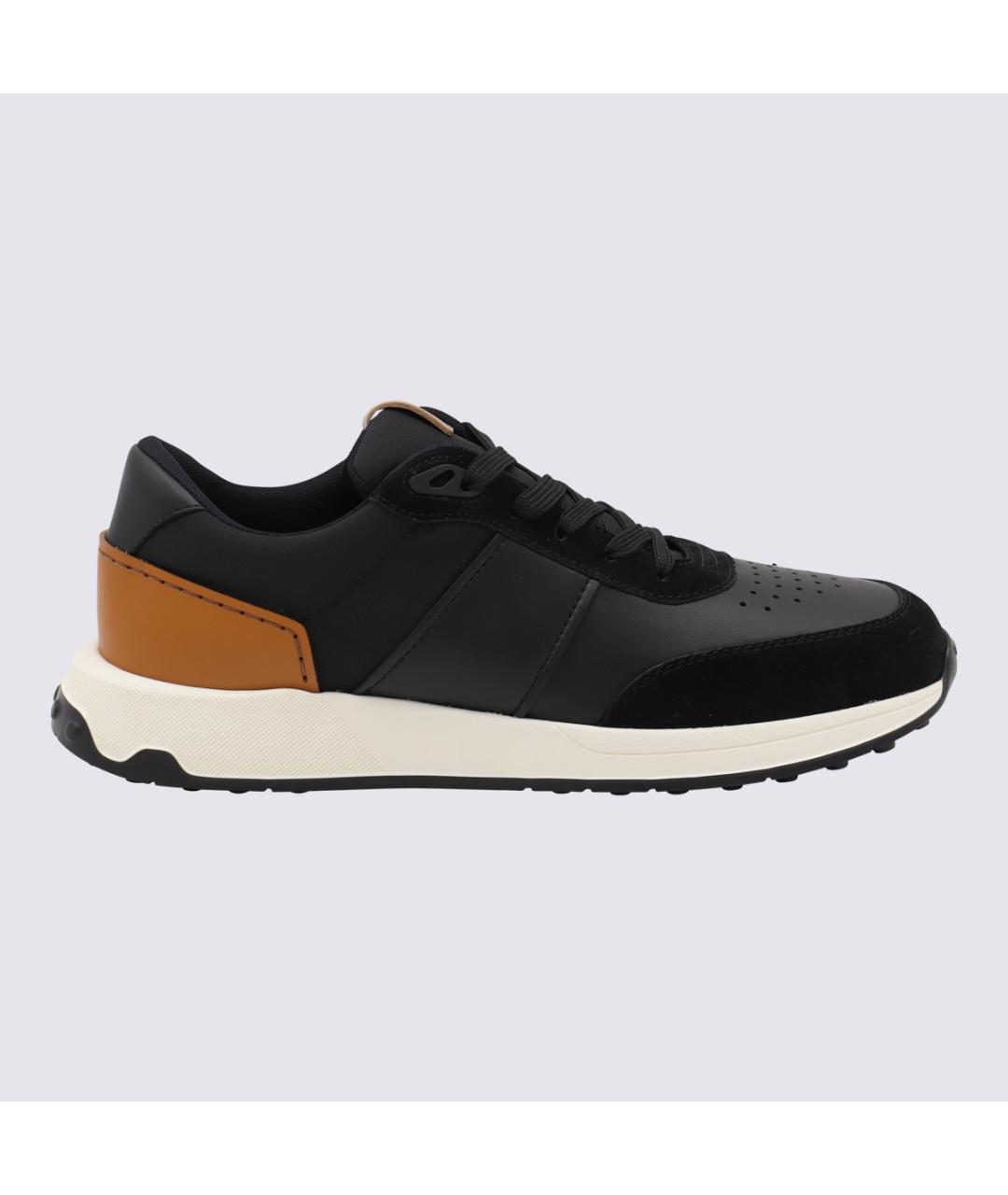 TOD'S Черные текстильные низкие кроссовки / кеды, фото 5