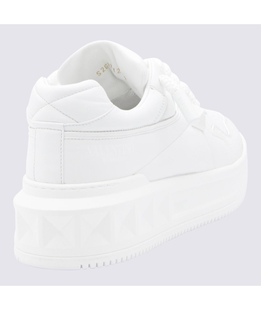 VALENTINO Белые кожаные низкие кроссовки / кеды, фото 2