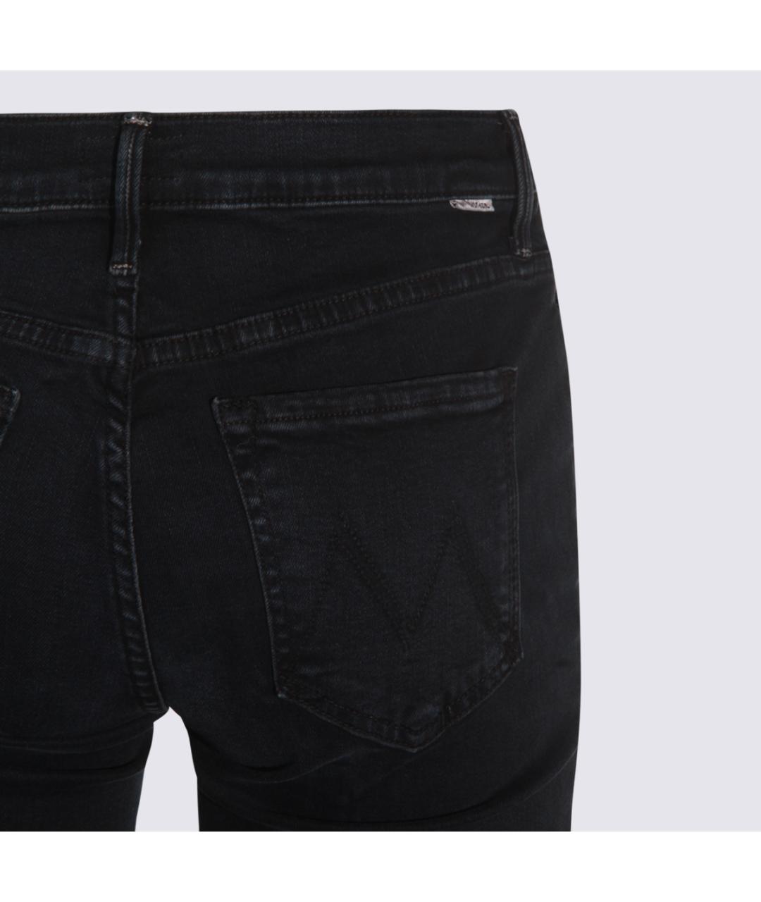 MOTHER Черные хлопко-полиэстеровые джинсы клеш, фото 4