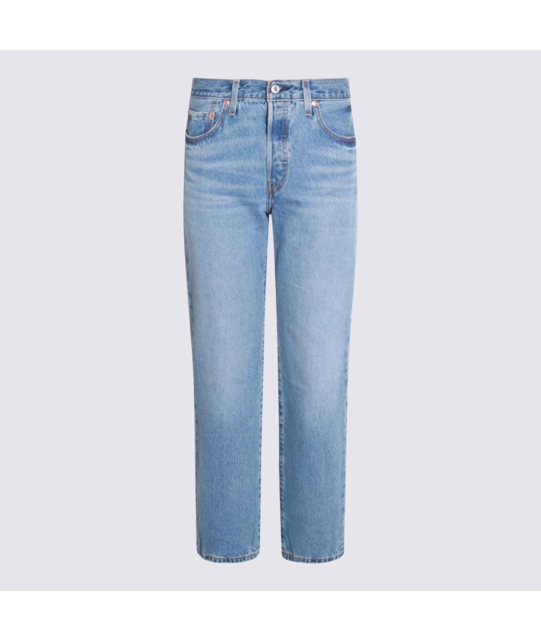 LEVI'S Голубые хлопковые прямые джинсы, фото 4
