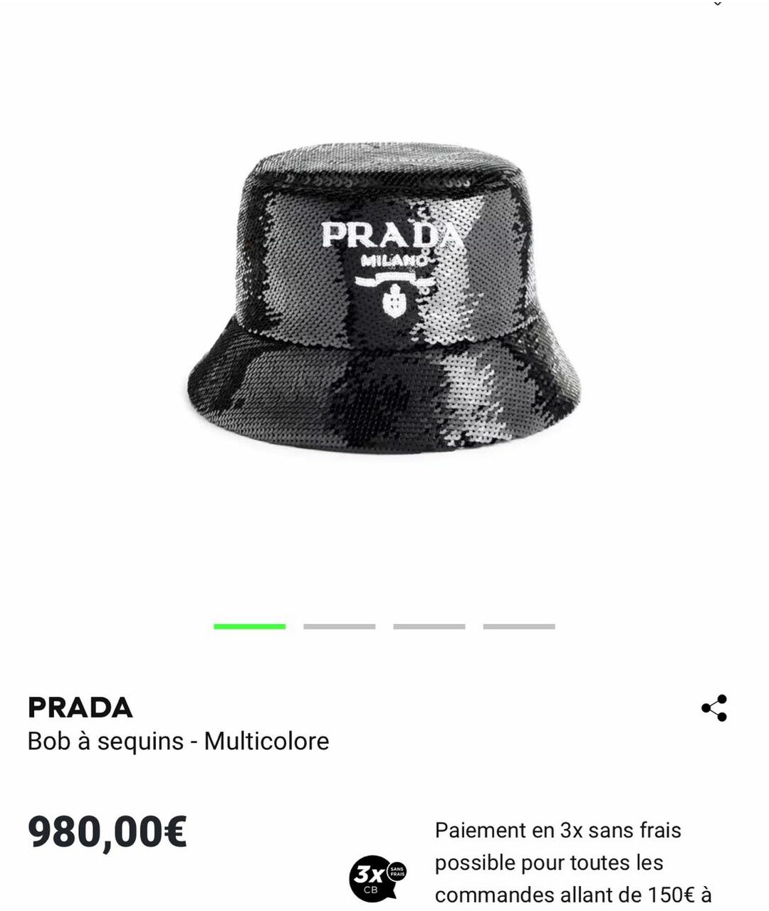 PRADA Черная шляпа, фото 2