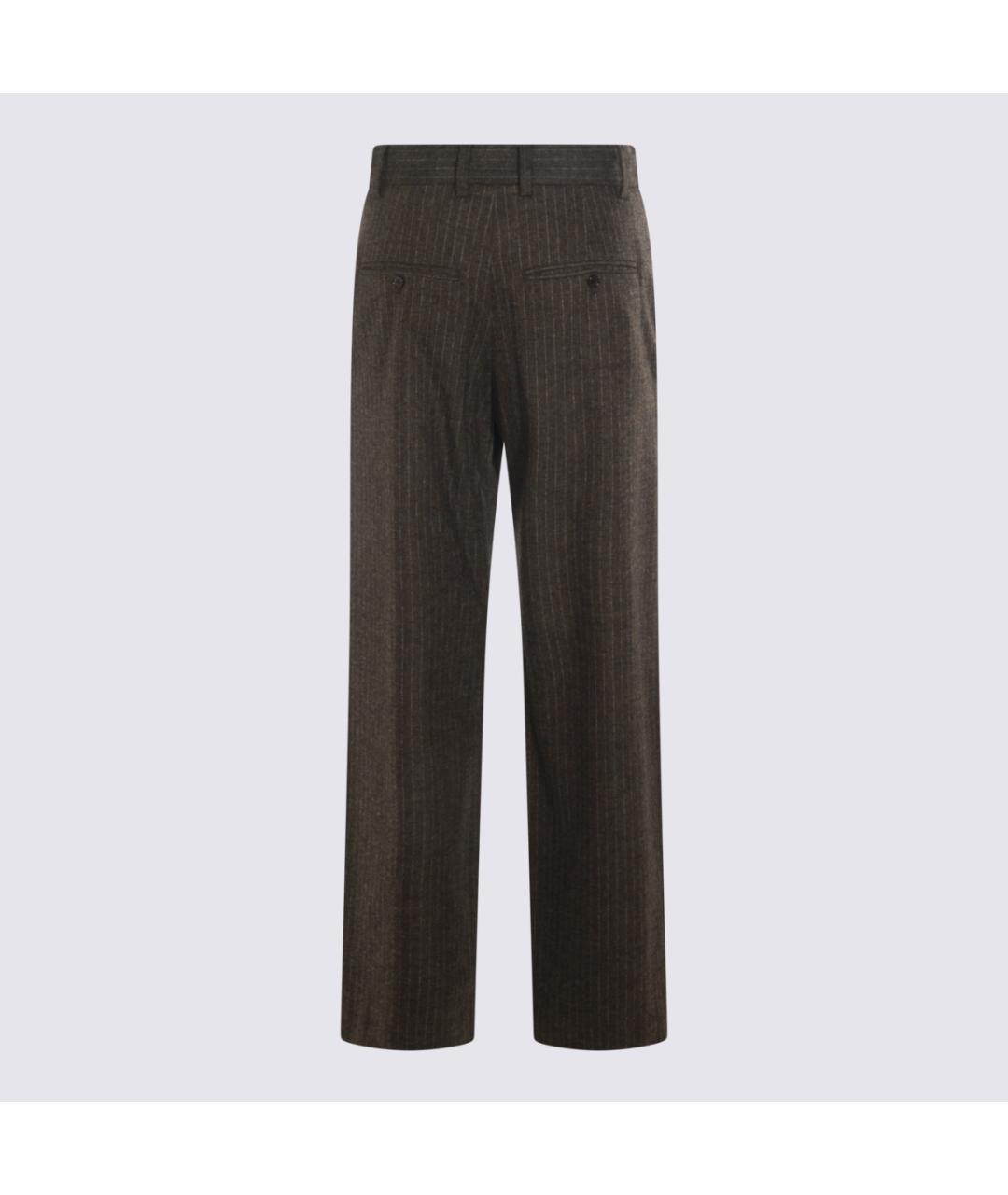 ISABEL MARANT Коричневые шерстяные прямые брюки, фото 2
