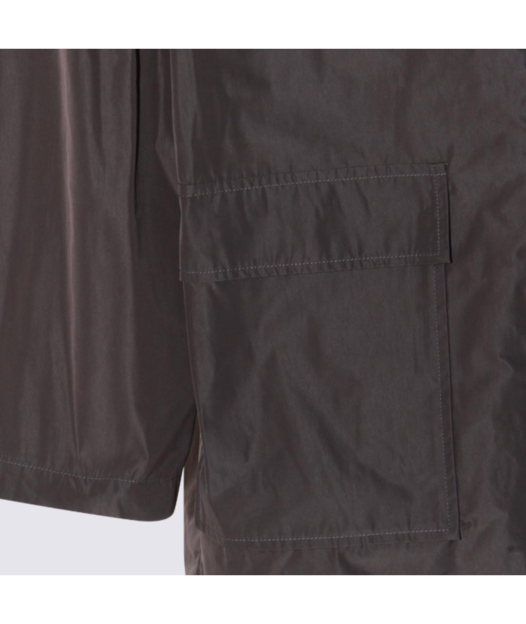 THOM BROWNE Коричневое полиэстеровое пальто, фото 3