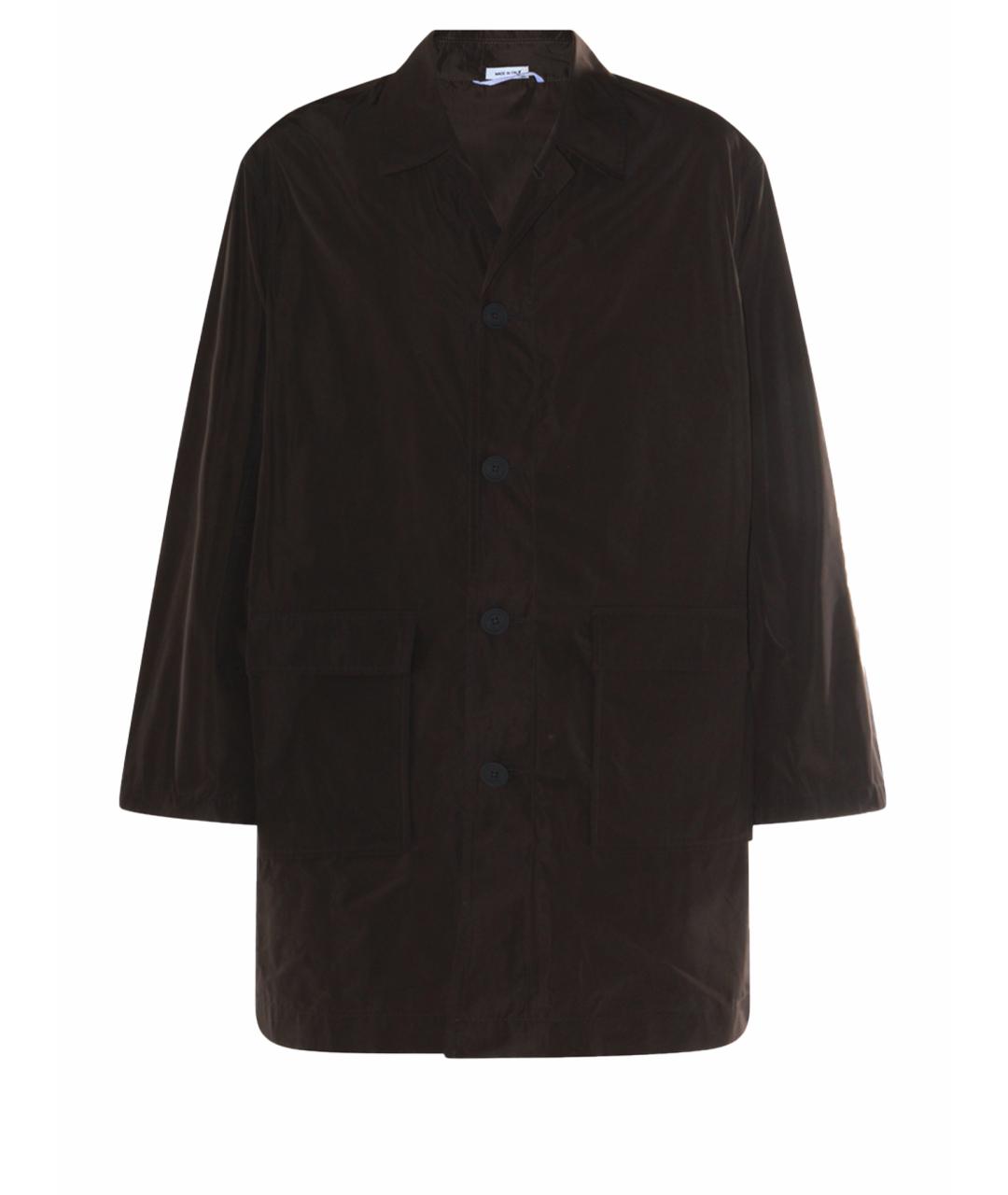 THOM BROWNE Коричневое полиэстеровое пальто, фото 1