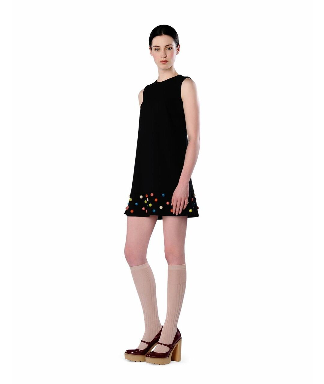 RED VALENTINO Черное полиэстеровое повседневное платье, фото 7