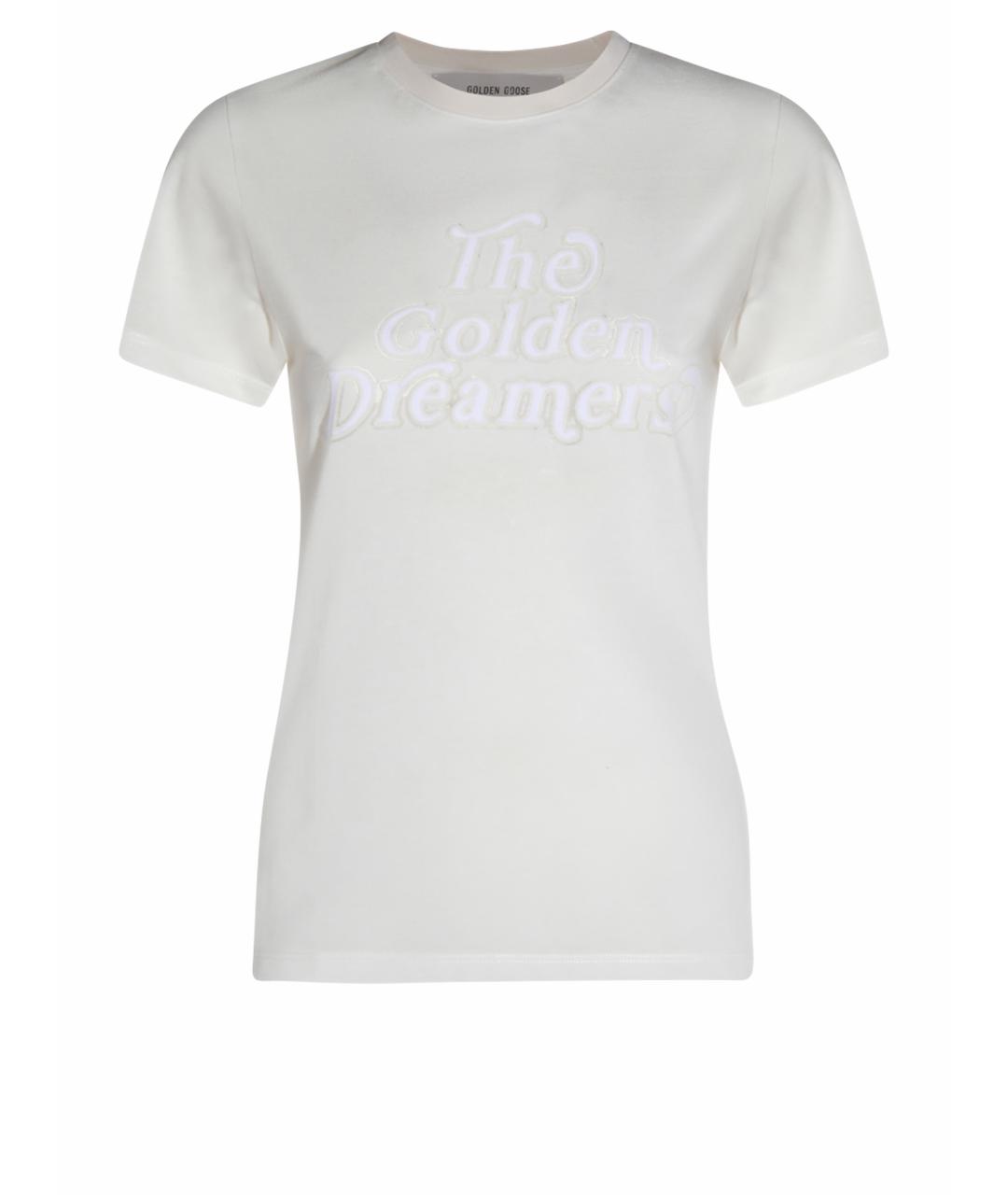 GOLDEN GOOSE DELUXE BRAND Белая хлопковая футболка, фото 1
