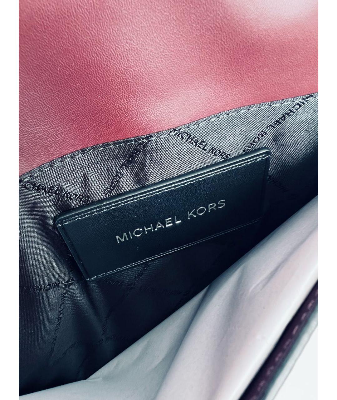 MICHAEL KORS Бордовый кожаный кошелек, фото 4
