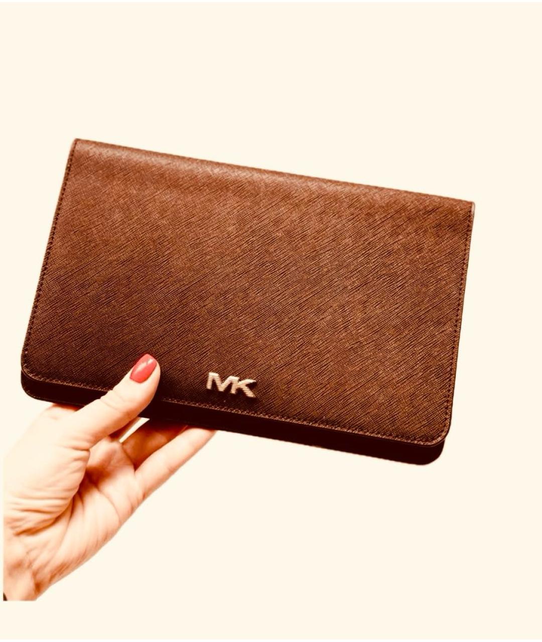 MICHAEL KORS Бордовый кожаный кошелек, фото 8