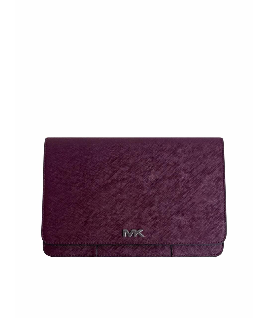 MICHAEL KORS Бордовый кожаный кошелек, фото 1