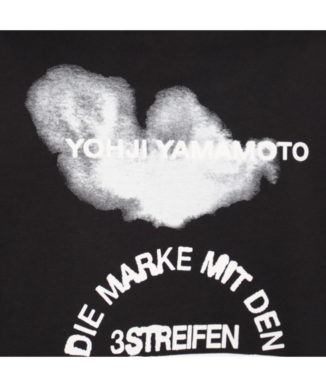 Y-3 Черная хлопковая футболка, фото 3