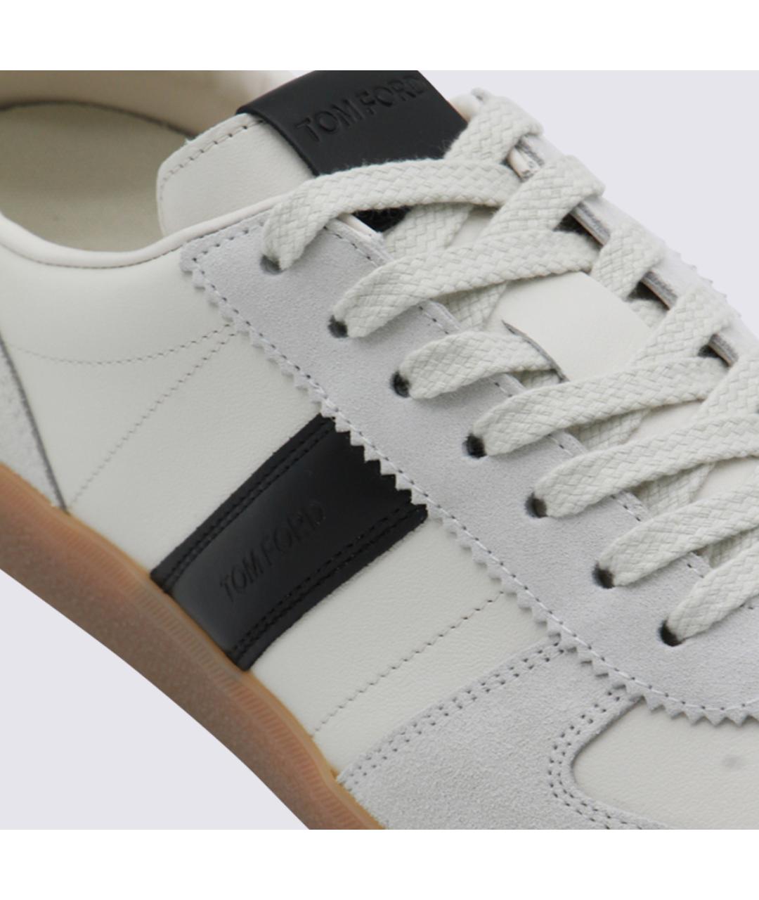 TOM FORD Белые кожаные низкие кроссовки / кеды, фото 4