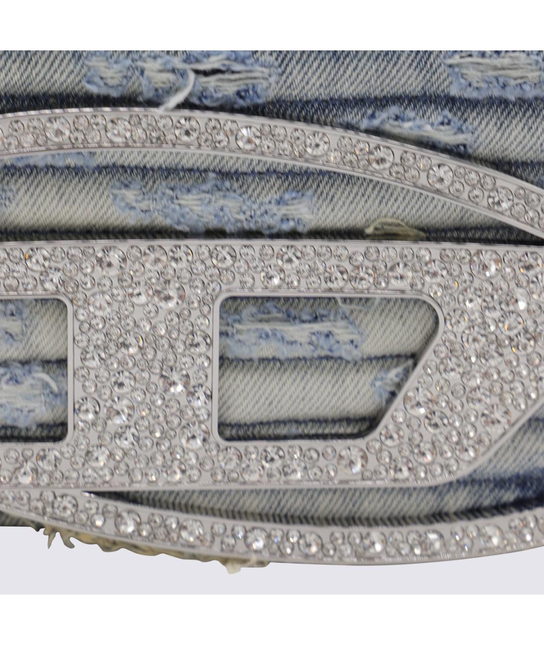 DIESEL Голубая деним сумка через плечо, фото 3