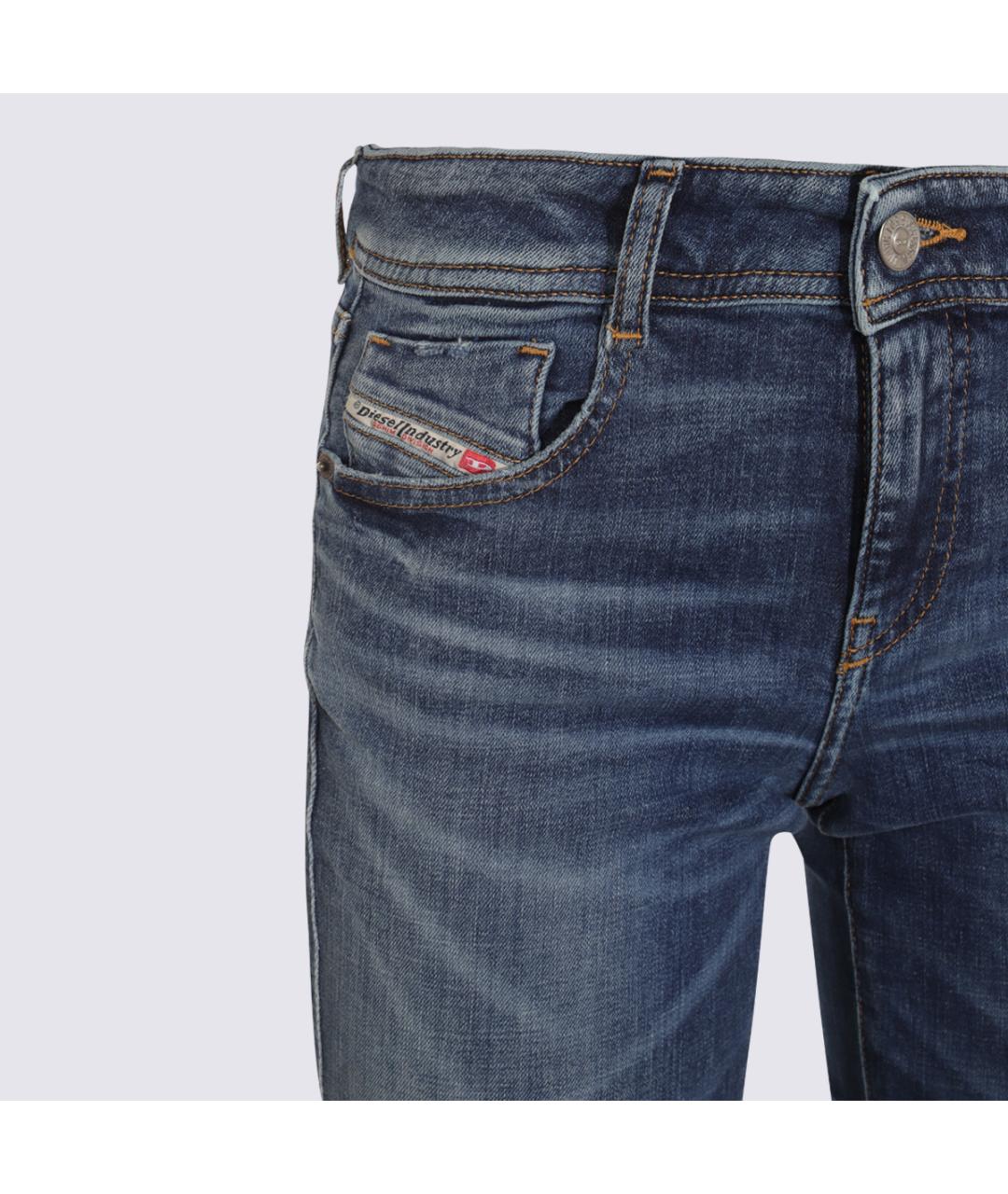 DIESEL Синие хлопковые прямые джинсы, фото 3