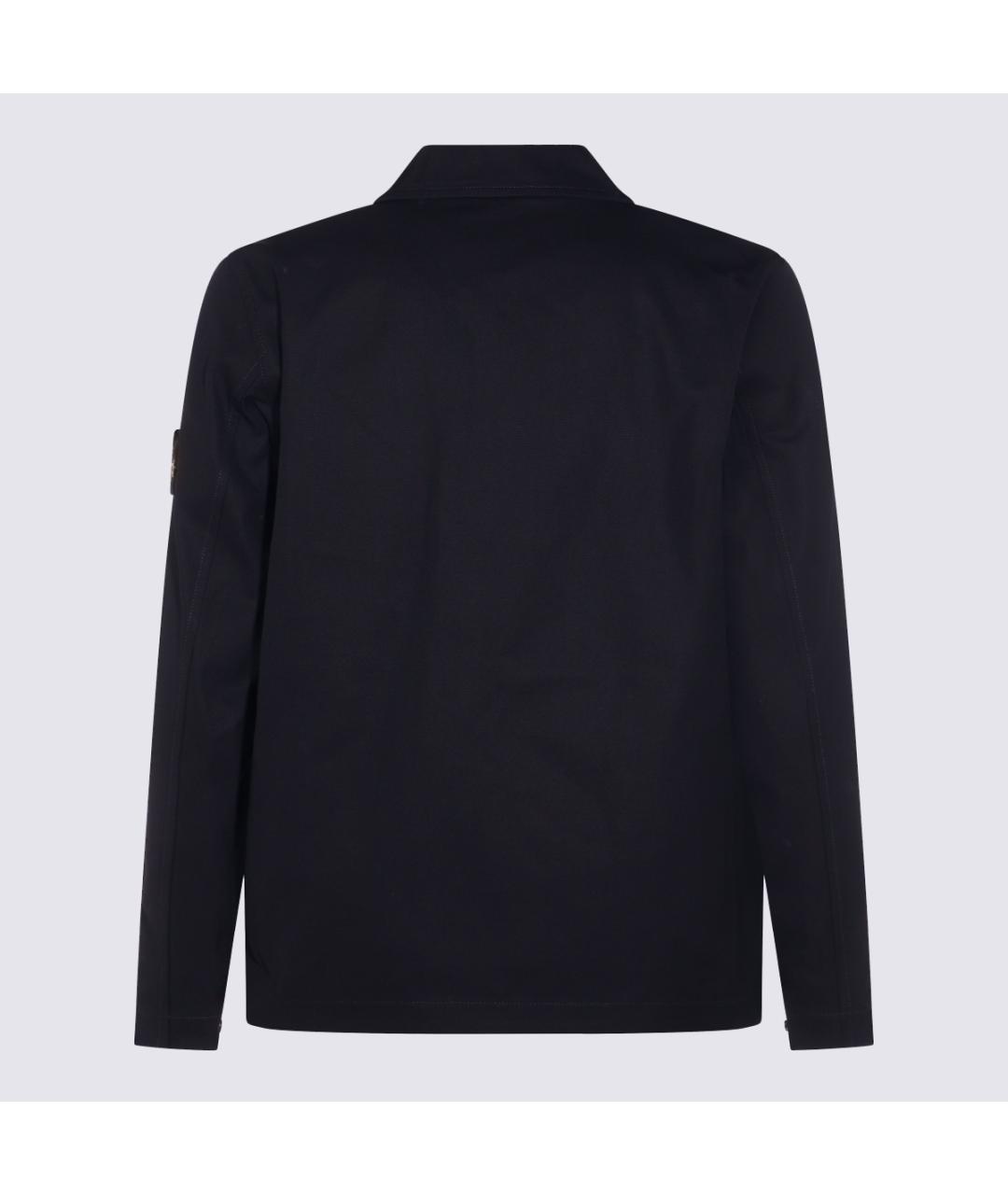 STONE ISLAND Темно-синяя хлопковая куртка, фото 2