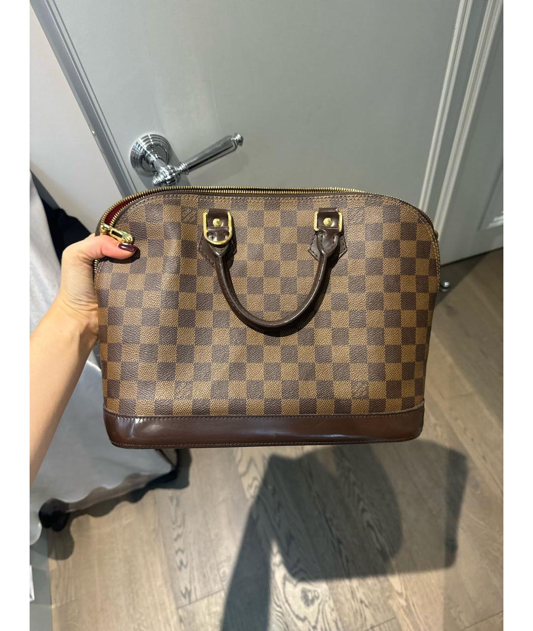 LOUIS VUITTON Коричневая сумка с короткими ручками из искусственной кожи, фото 2