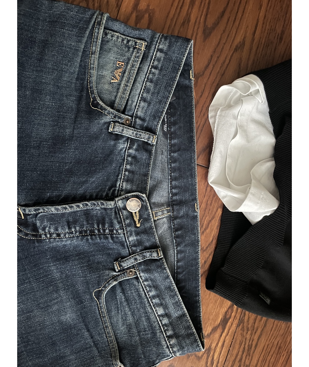 EMPORIO ARMANI Темно-синие хлопковые джинсы скинни, фото 6