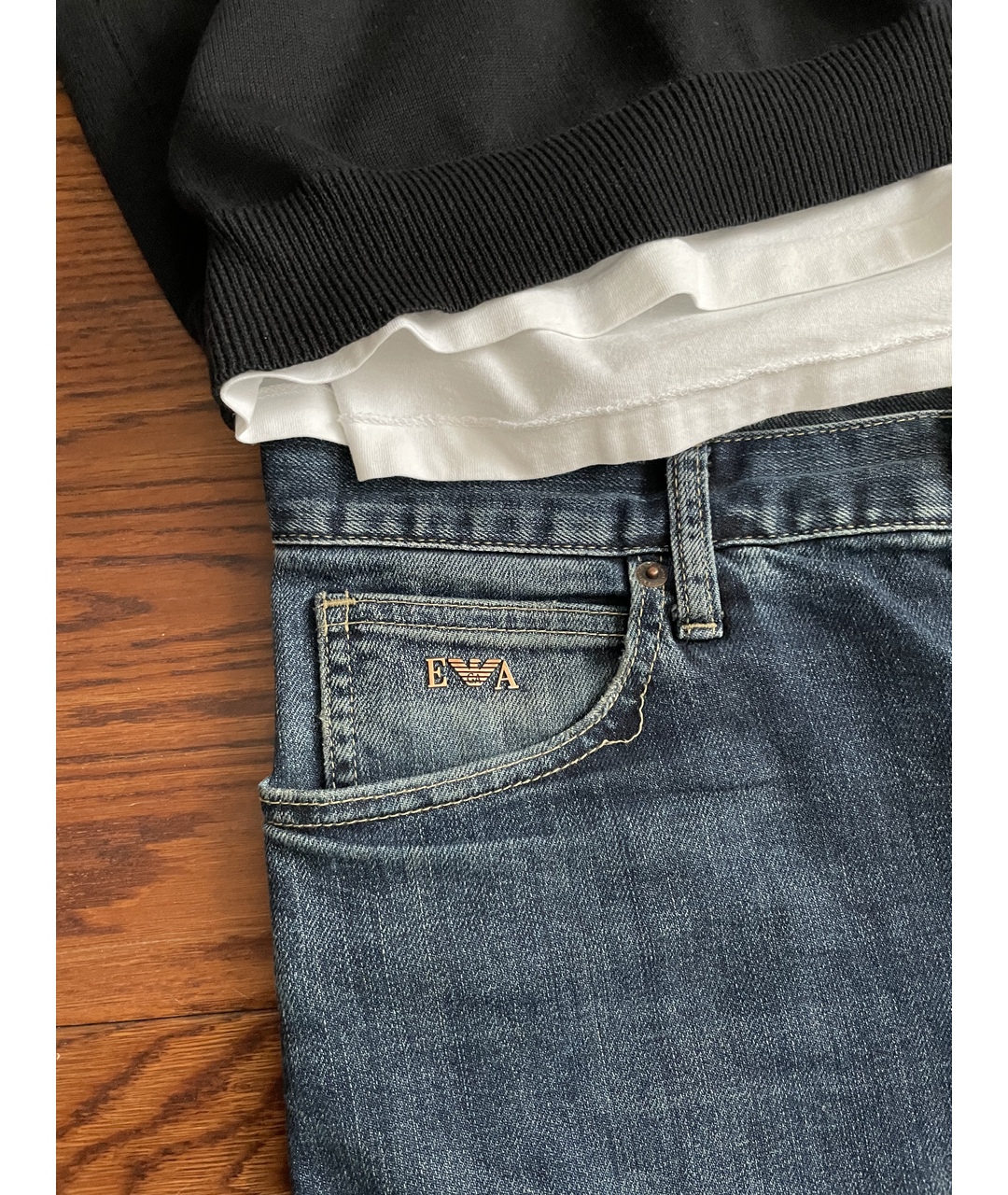 EMPORIO ARMANI Темно-синие хлопковые джинсы скинни, фото 3