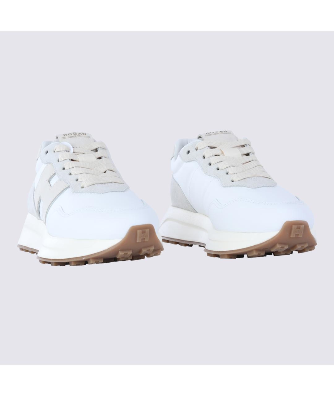HOGAN Белые кожаные кроссовки, фото 2