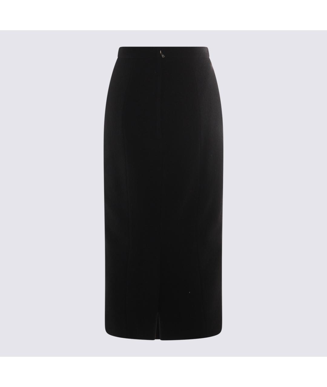 DOLCE&GABBANA Черная шерстяная юбка миди, фото 2