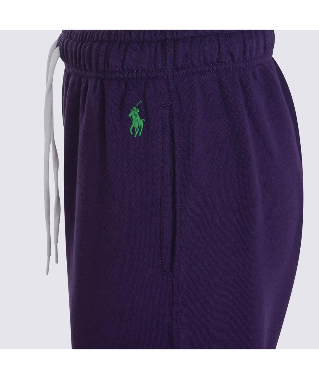 POLO RALPH LAUREN Фиолетовые хлопко-эластановые прямые брюки, фото 3