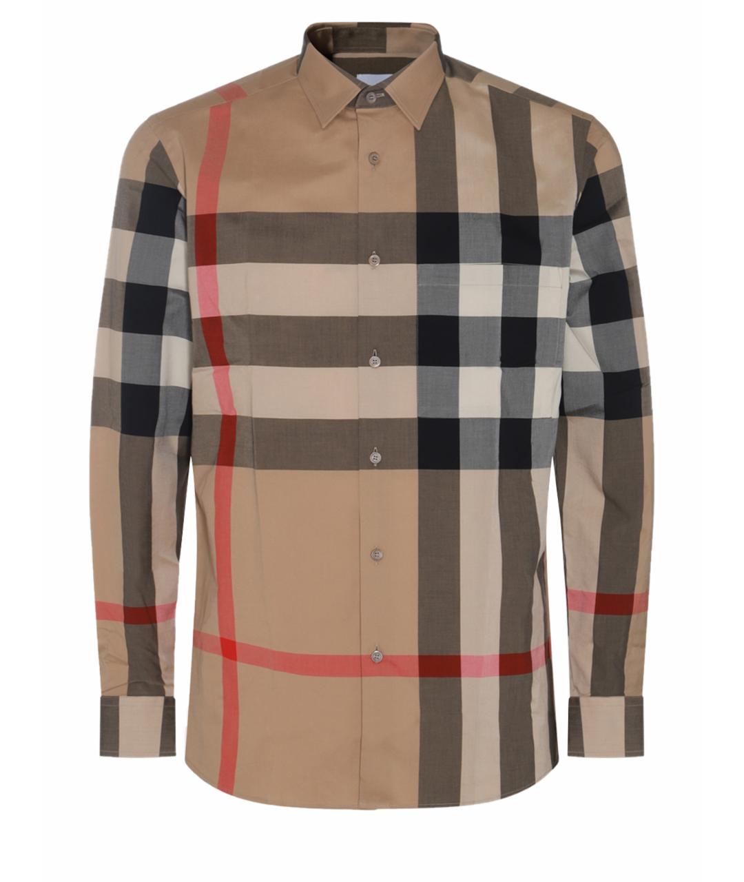 BURBERRY Бежевая хлопковая кэжуал рубашка, фото 1