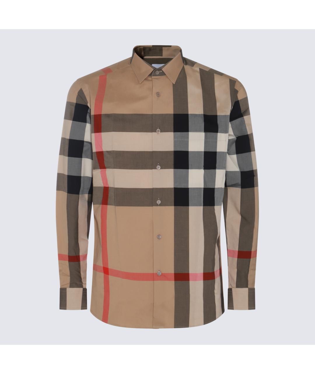 BURBERRY Бежевая хлопковая кэжуал рубашка, фото 3