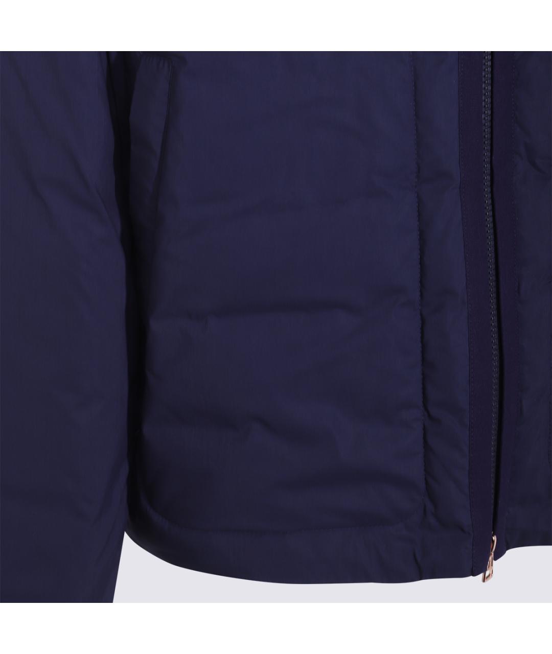 MONCLER Синяя полиэстеровая куртка, фото 3