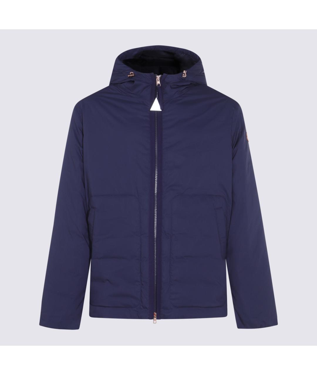 MONCLER Синяя полиэстеровая куртка, фото 5