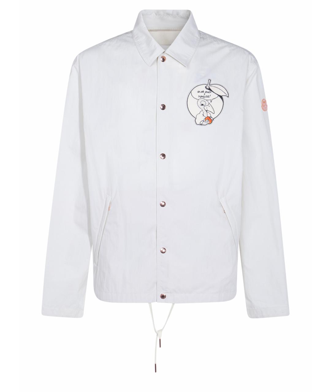 MONCLER Белая хлопко-эластановая куртка, фото 1