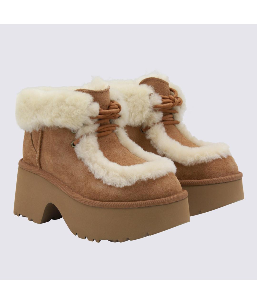 UGG AUSTRALIA Коричневые кожаные ботинки, фото 2