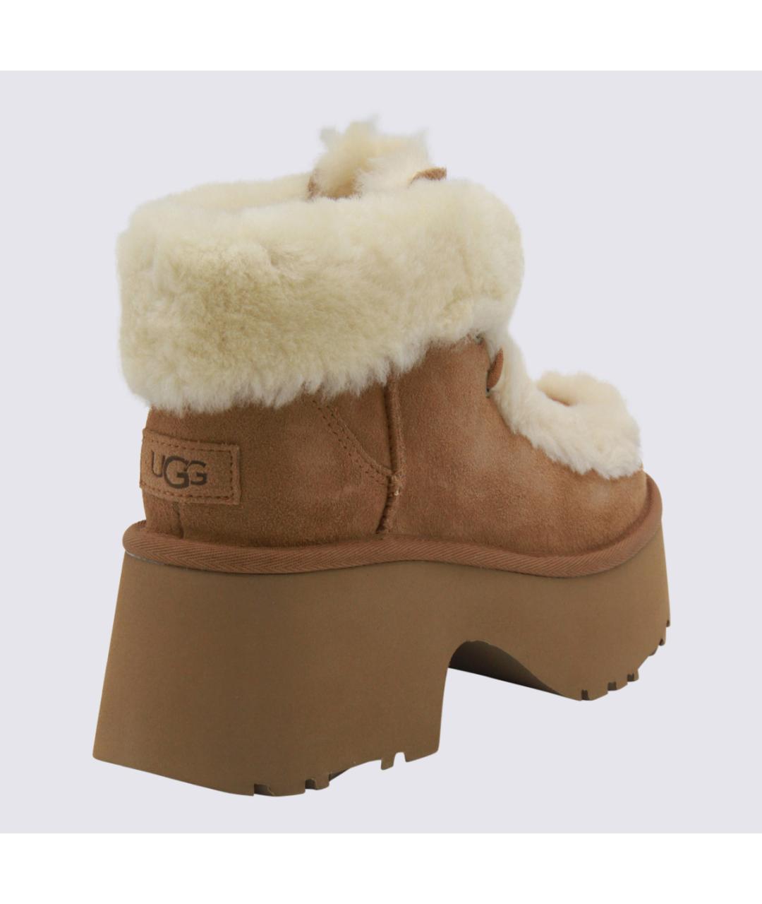 UGG AUSTRALIA Коричневые кожаные ботинки, фото 3