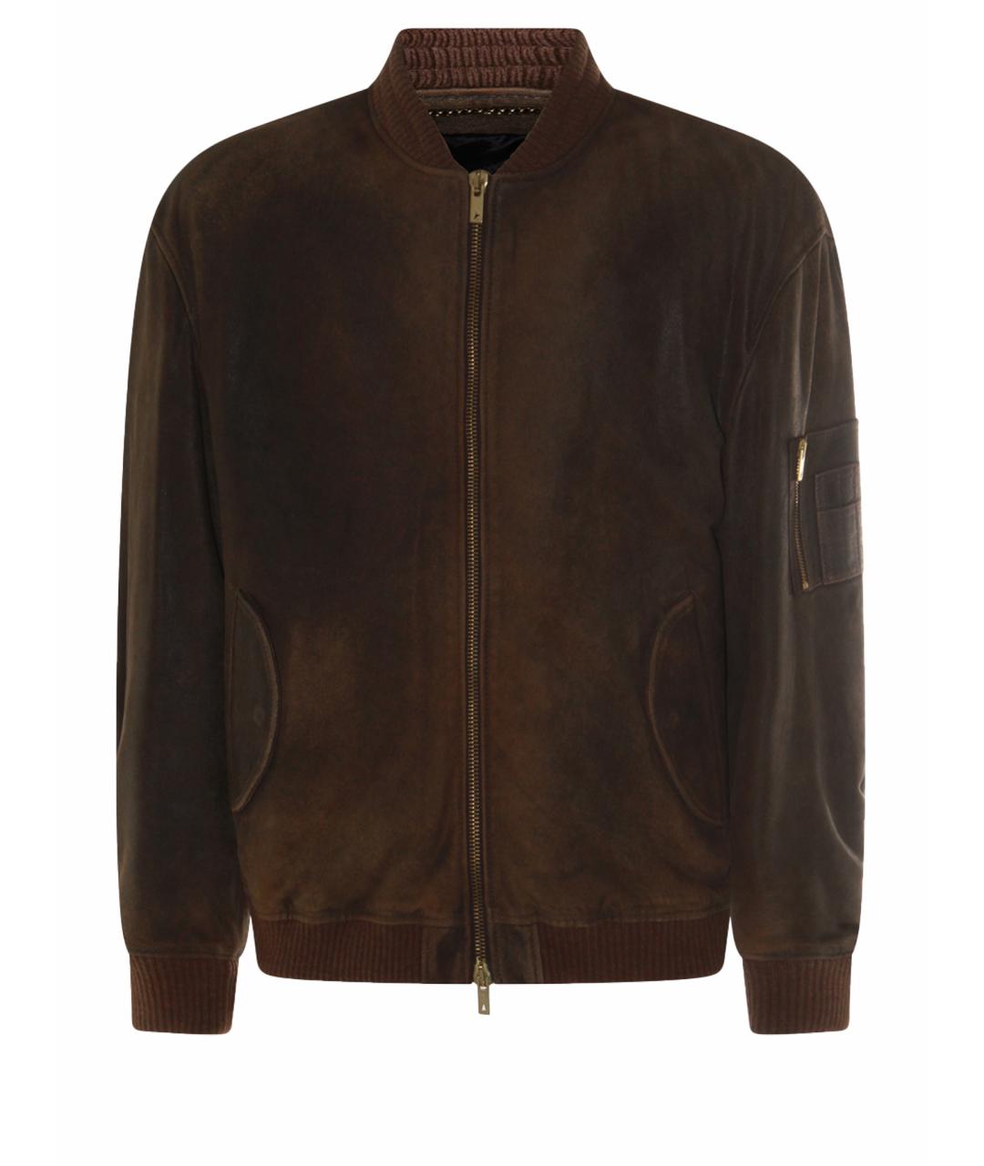 GOLDEN GOOSE DELUXE BRAND Коричневая кожаная куртка, фото 1