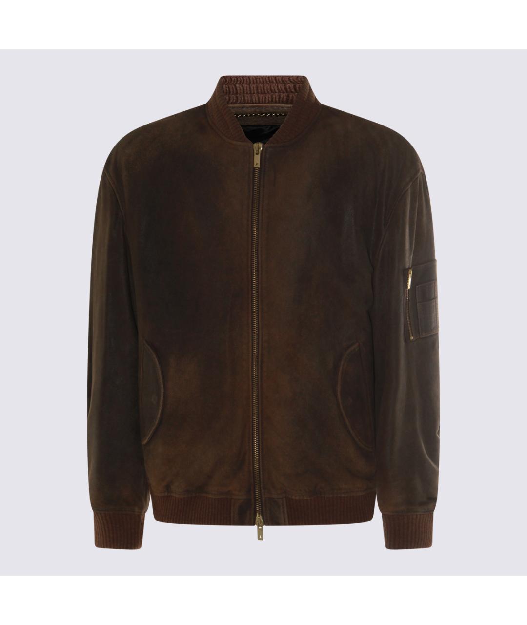 GOLDEN GOOSE DELUXE BRAND Коричневая кожаная куртка, фото 6