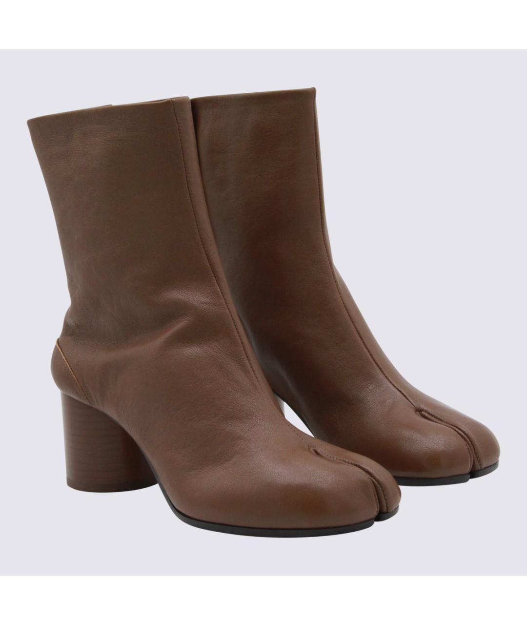 MAISON MARGIELA Коричневые кожаные ботильоны, фото 2