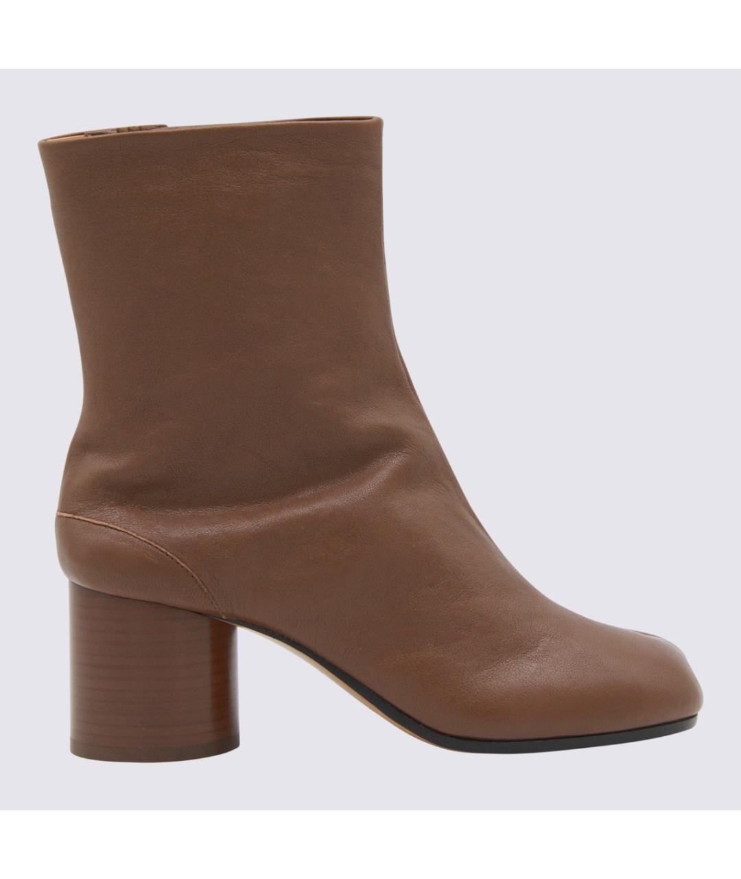MAISON MARGIELA Коричневые кожаные ботильоны, фото 5