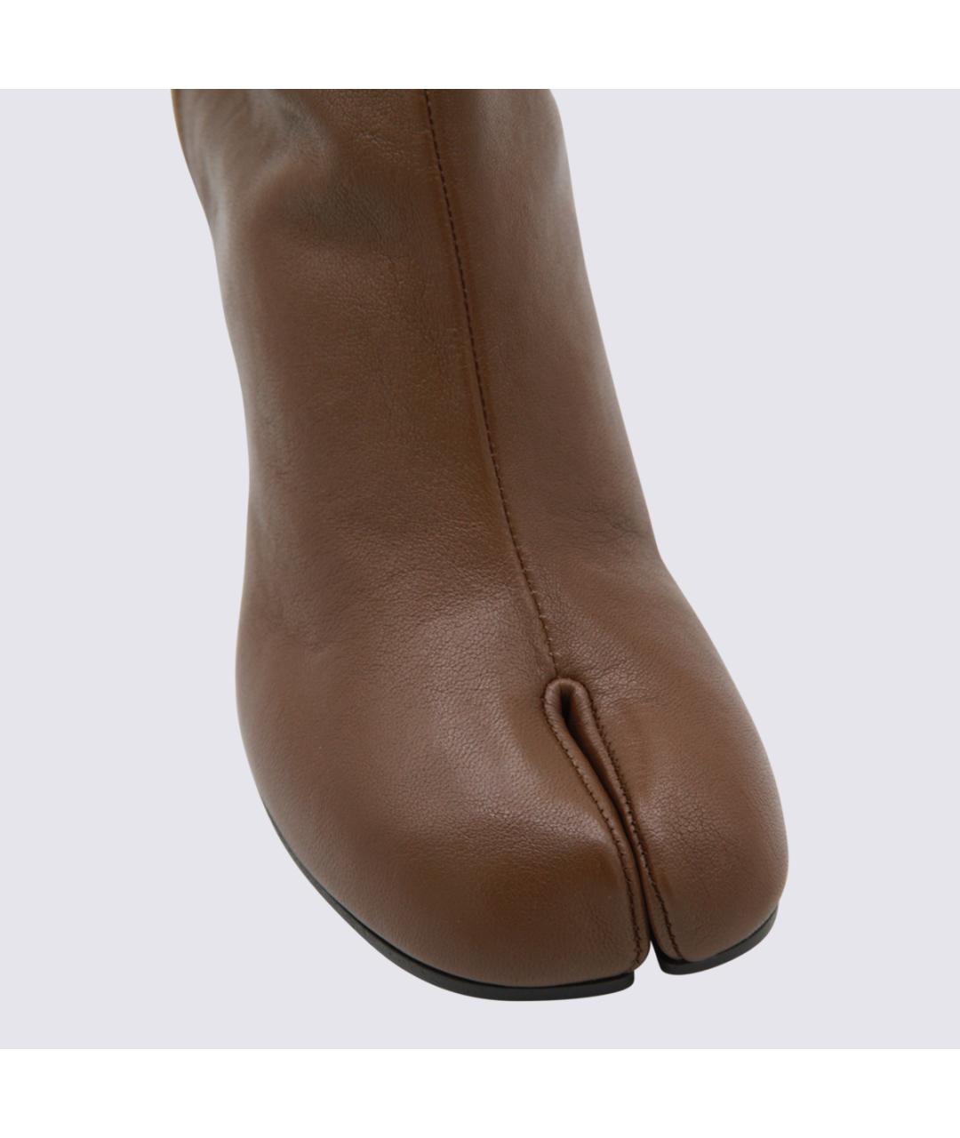 MAISON MARGIELA Коричневые кожаные ботильоны, фото 4