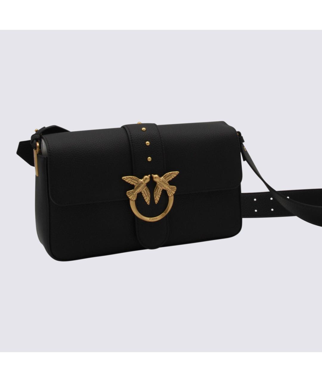 PINKO Черная кожаная сумка через плечо, фото 2