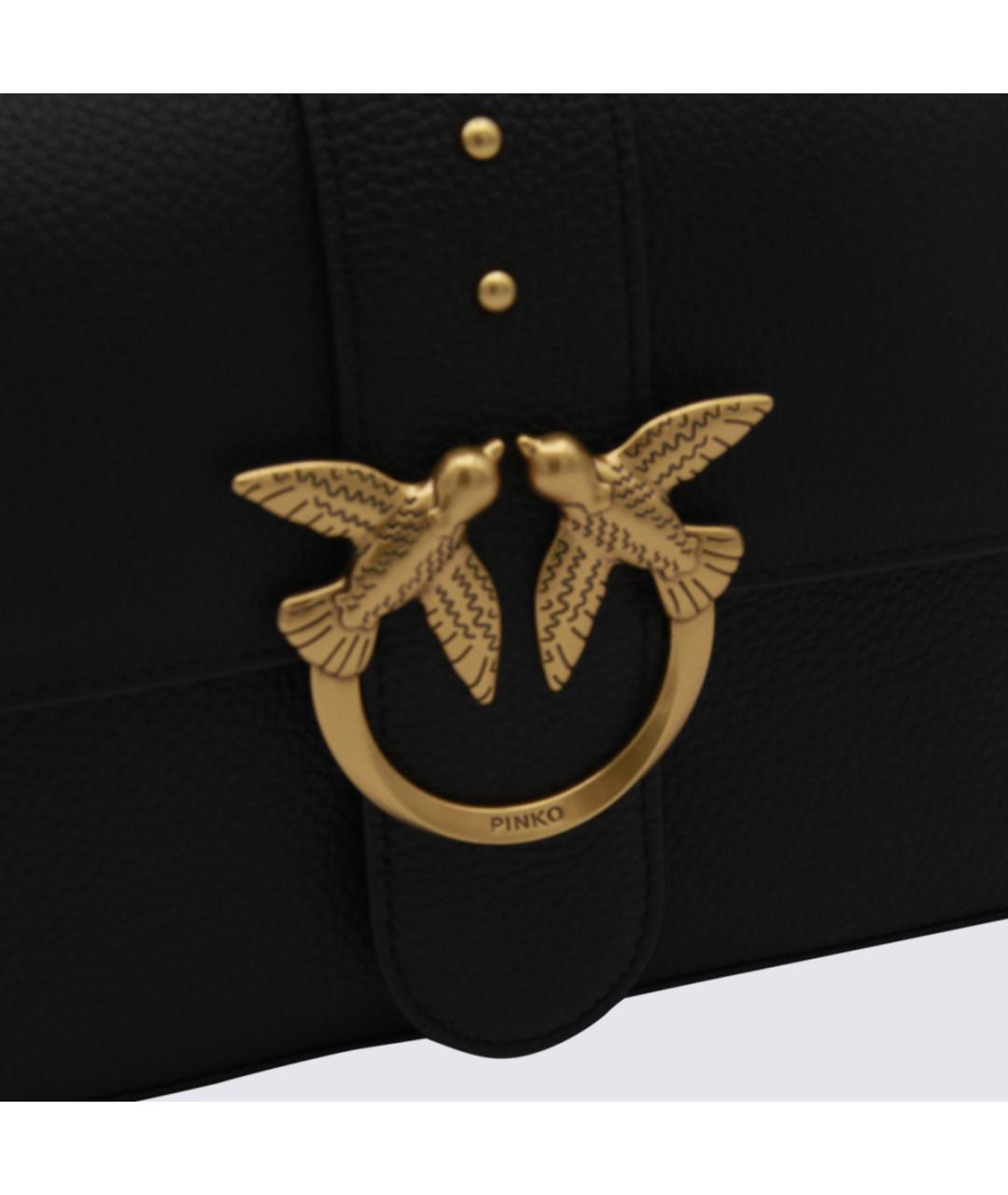 PINKO Черная кожаная сумка через плечо, фото 3