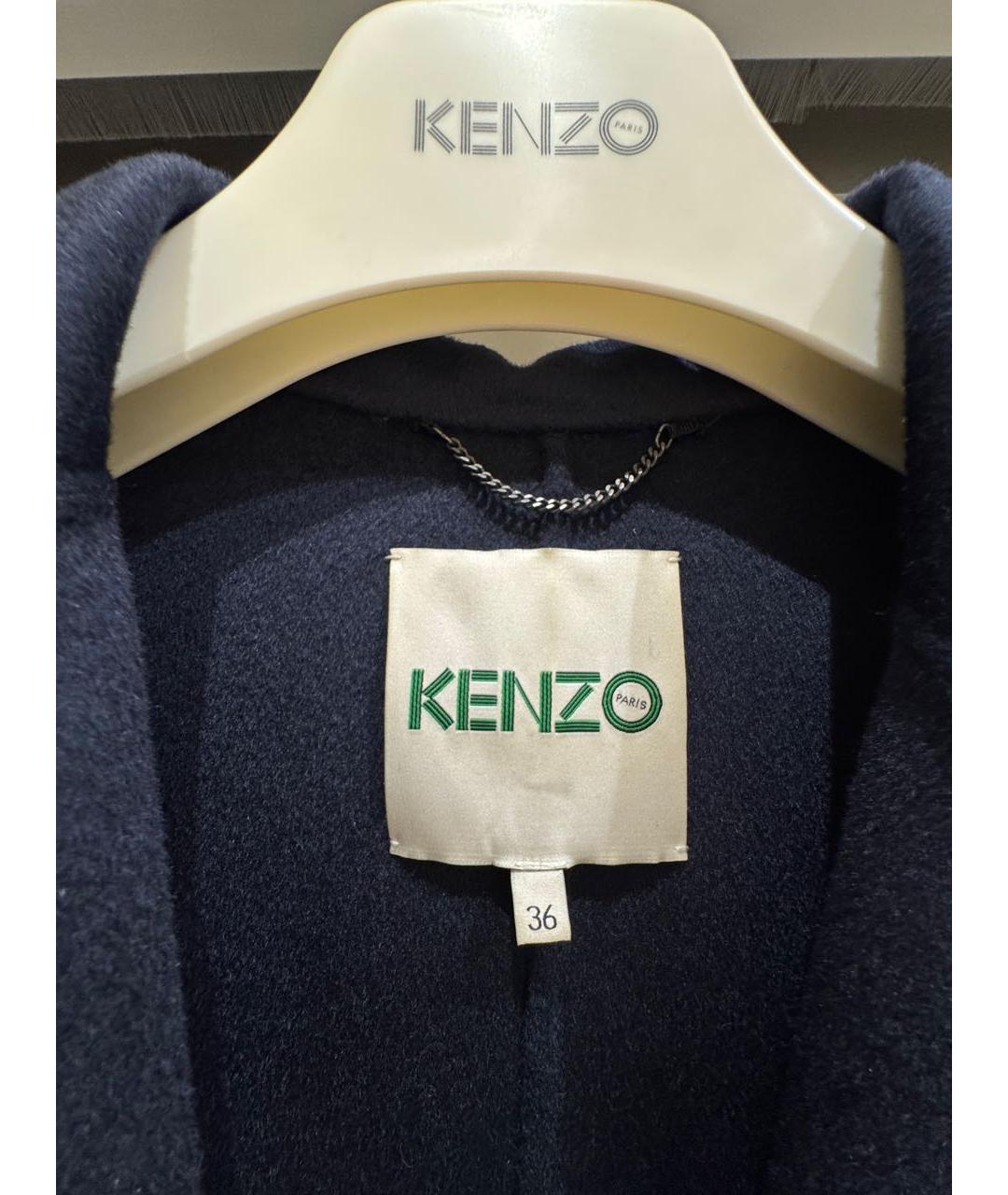 KENZO Черное шерстяное пальто, фото 5