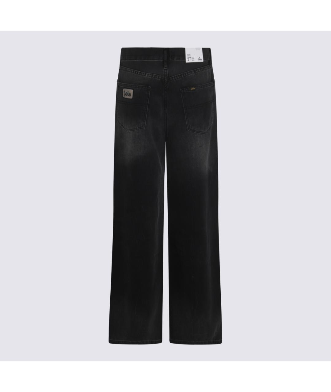 LOIS JEANS Черные хлопковые прямые джинсы, фото 2